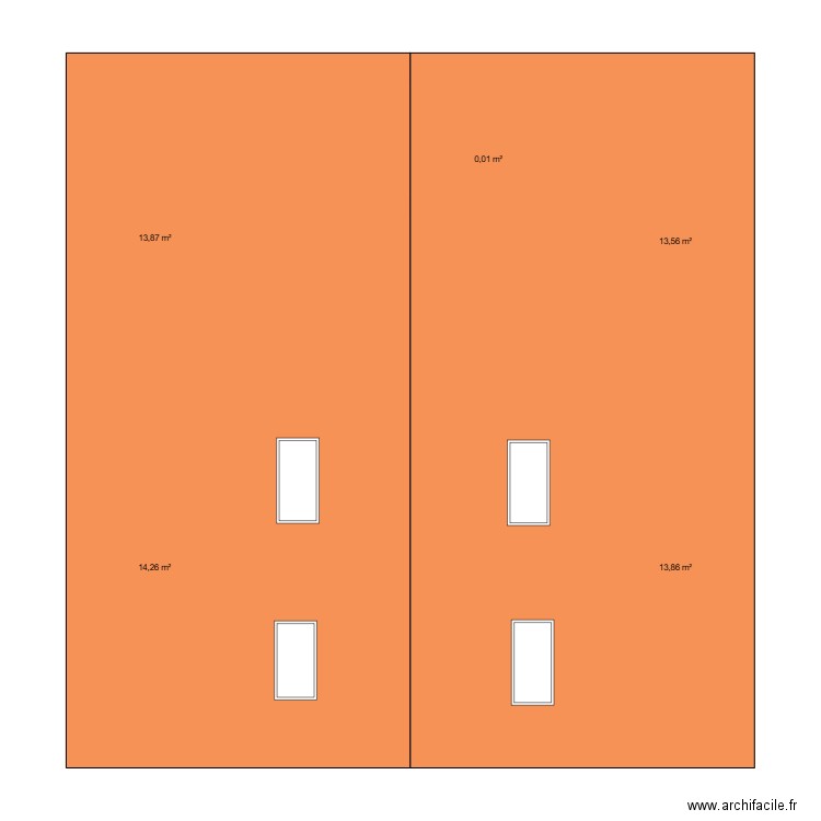 maison martinique. Plan de 5 pièces et 56 m2