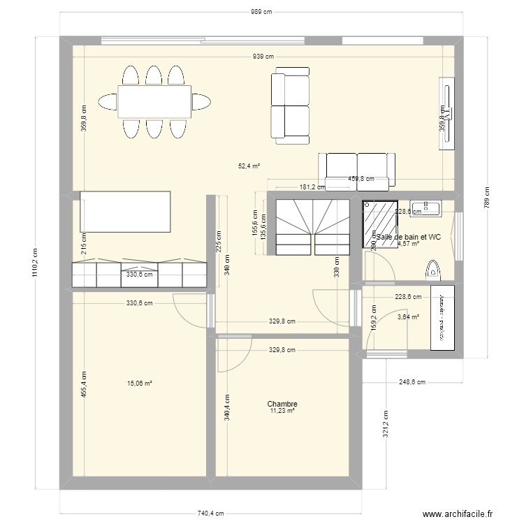 Leyla final 3 Mairie. Plan de 5 pièces et 87 m2