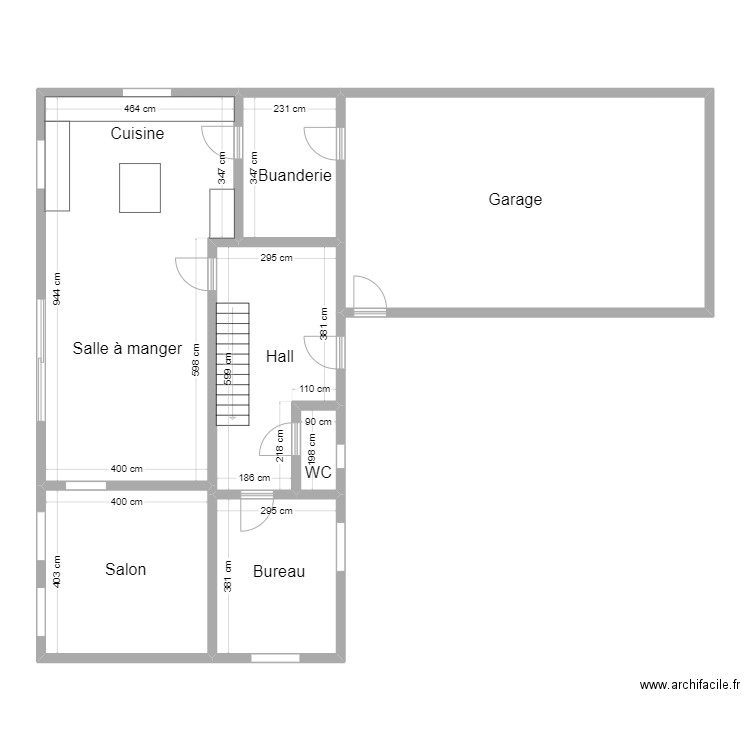 ETIENNE Mael Deigné. Plan de 7 pièces et 138 m2