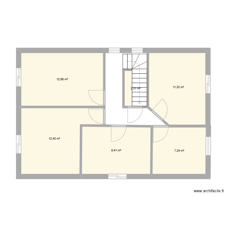 maison 2. Plan de 1 pièce et 65 m2