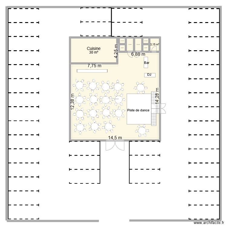 Colibris. Plan de 9 pièces et 233 m2