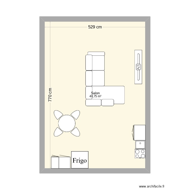 brignoles. Plan de 1 pièce et 41 m2