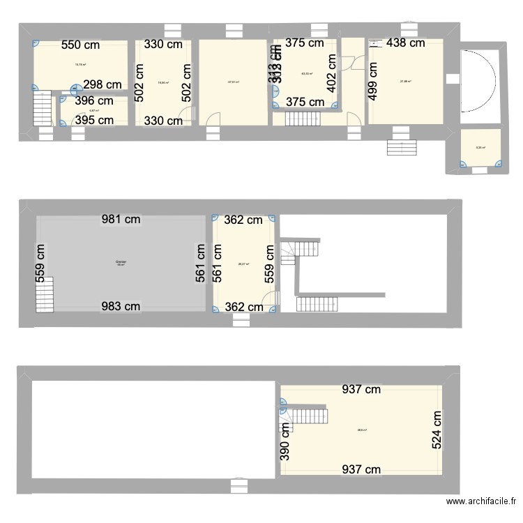 Chezlevieux. Plan de 10 pièces et 225 m2