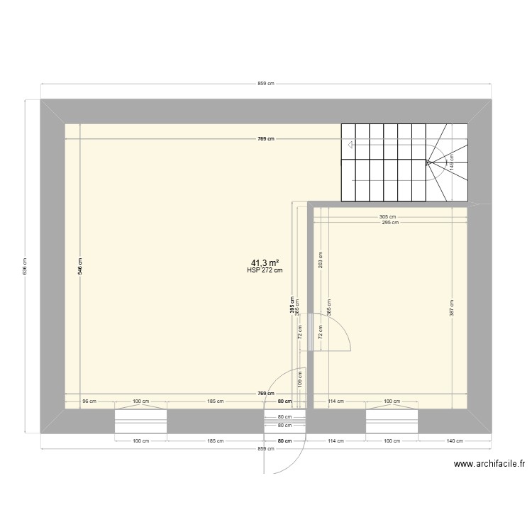 R de Chaussée Home. Plan de 1 pièce et 41 m2