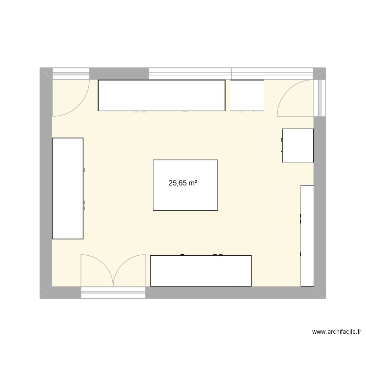 régie. Plan de 1 pièce et 26 m2