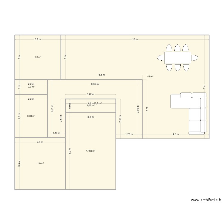 nouvelle maison. Plan de 8 pièces et 115 m2