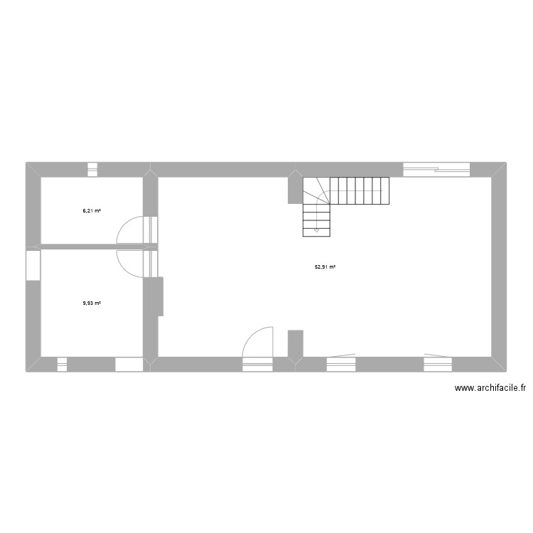 n°10. Plan de 3 pièces et 69 m2