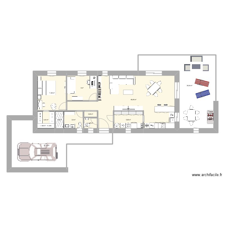 lot oct24. Plan de 11 pièces et 155 m2