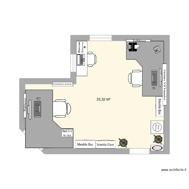 Vif Plan Allonnes. Plan de 1 pièce et 25 m2