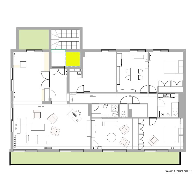 Appartement Enghien Mora variante 1. Plan de 4 pièces et 181 m2