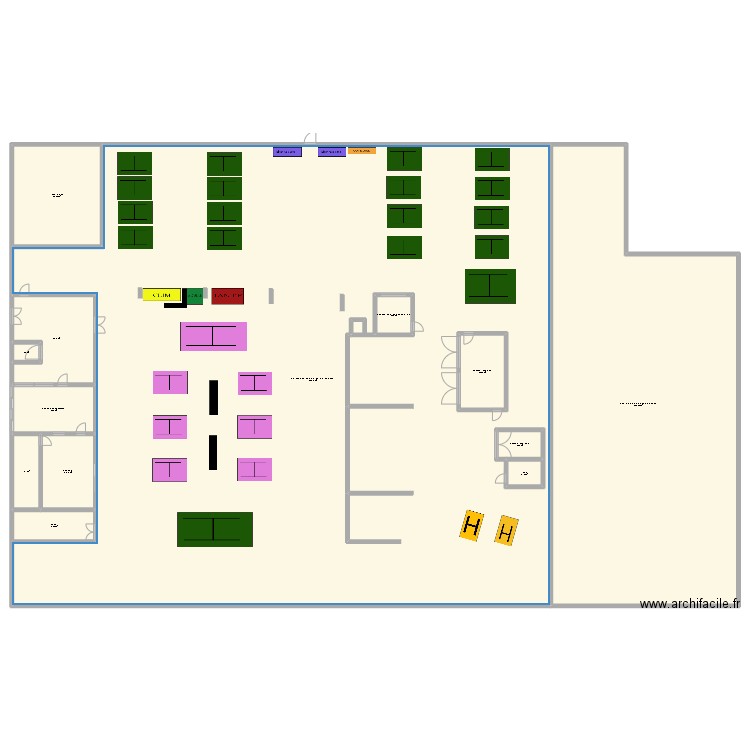 PROJET BAC . Plan de 13 pièces et 2384 m2