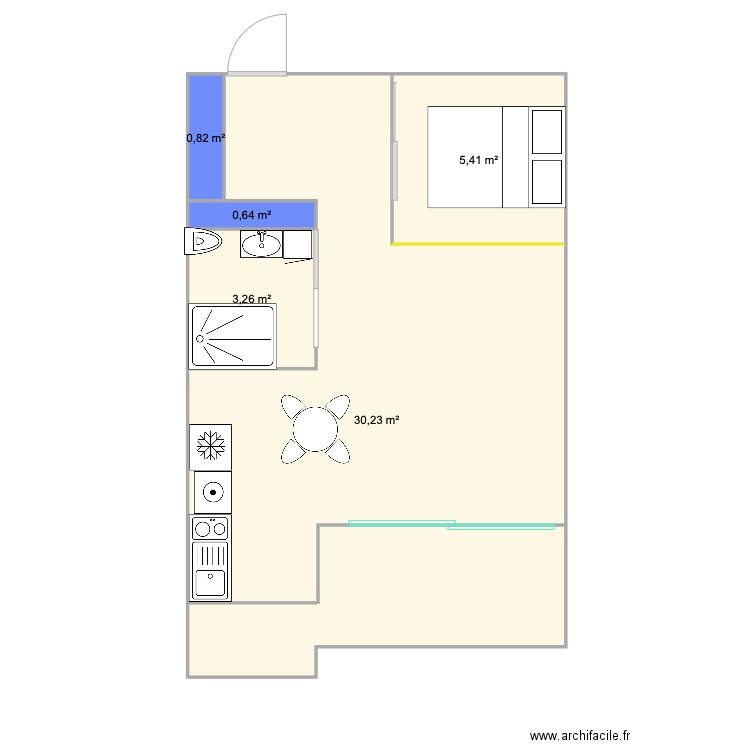 SCUDERI 2. Plan de 5 pièces et 40 m2