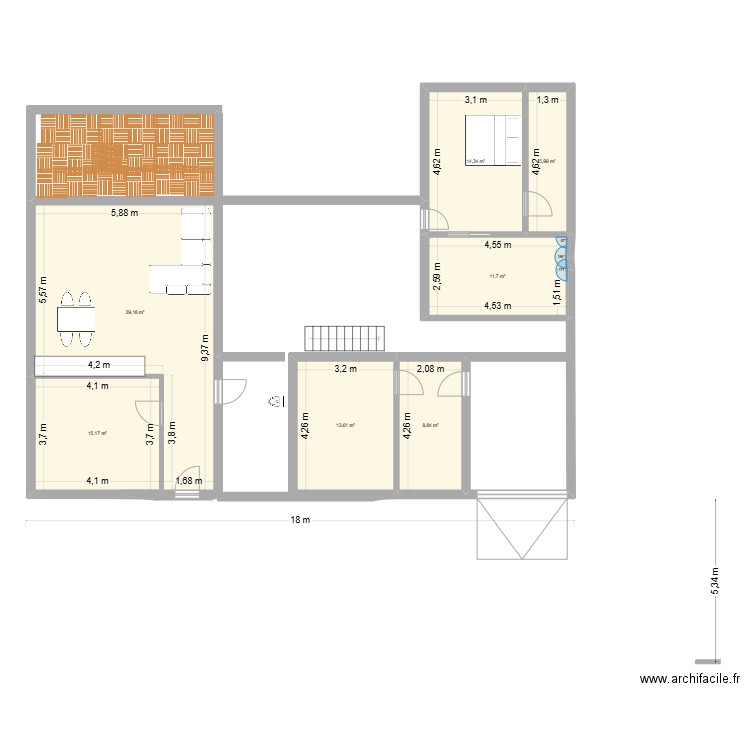 Plans Stéphane Immoval étage 2. Plan de 7 pièces et 109 m2