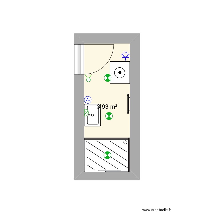 DEPEIX. Plan de 1 pièce et 4 m2