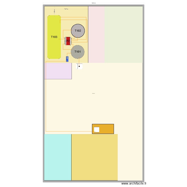 Flux HAU dessus. Plan de 1 pièce et 576 m2