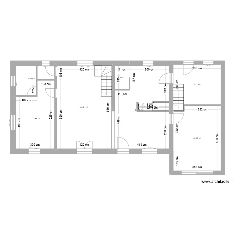 REZ DE CHAUSSEE. Plan de 7 pièces et 101 m2