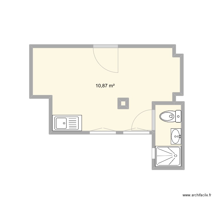 Piat. Plan de 3 pièces et 13 m2