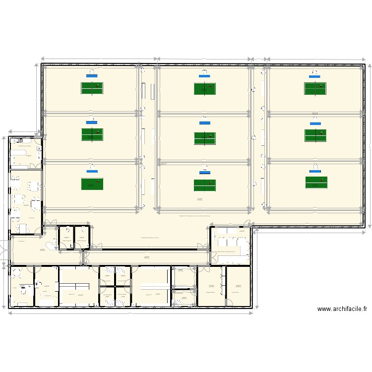 salle 01 - 09. Plan de 27 pièces et 1126 m2