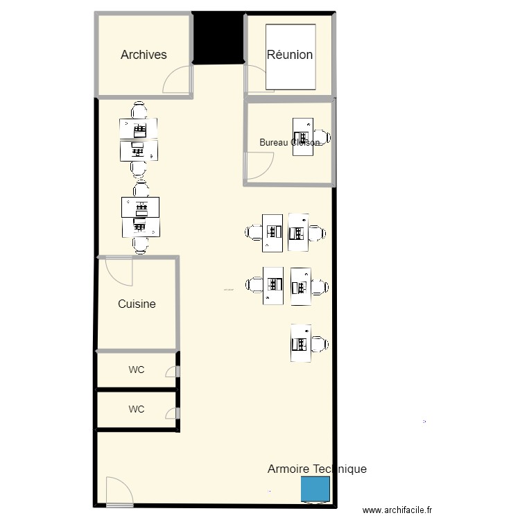 ATI Local 2. Plan de 8 pièces et 664 m2