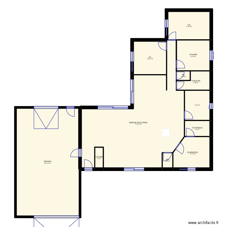 BANNAY4. Plan de 12 pièces et 198 m2