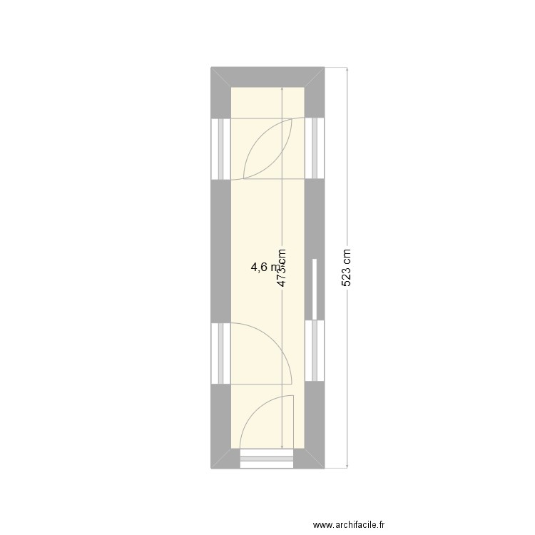 couloir. Plan de 1 pièce et 5 m2