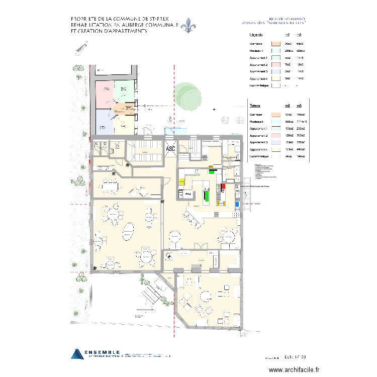 Auberge St prex 5. Plan de 14 pièces et 298 m2