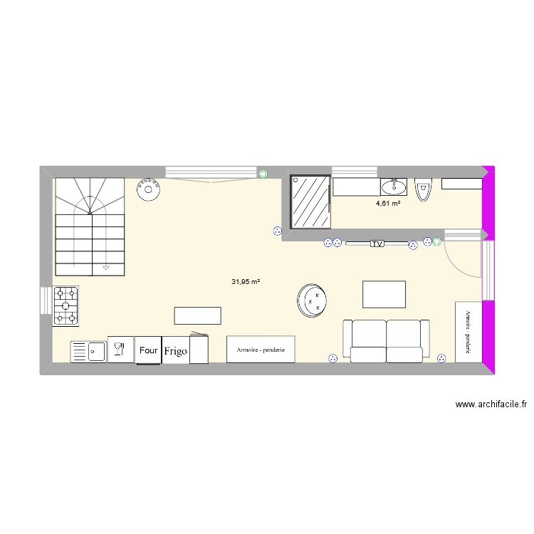 Aix_Studia Emma_Haut. Plan de 2 pièces et 37 m2