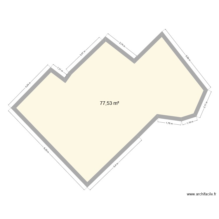 maison. Plan de 1 pièce et 78 m2