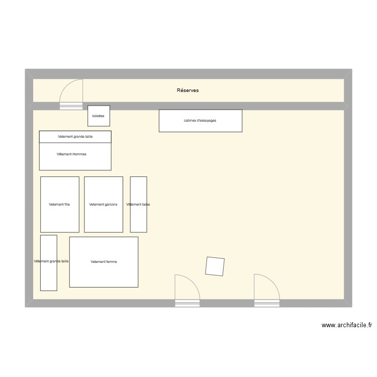 PLAN Hm. Plan de 2 pièces et 80 m2