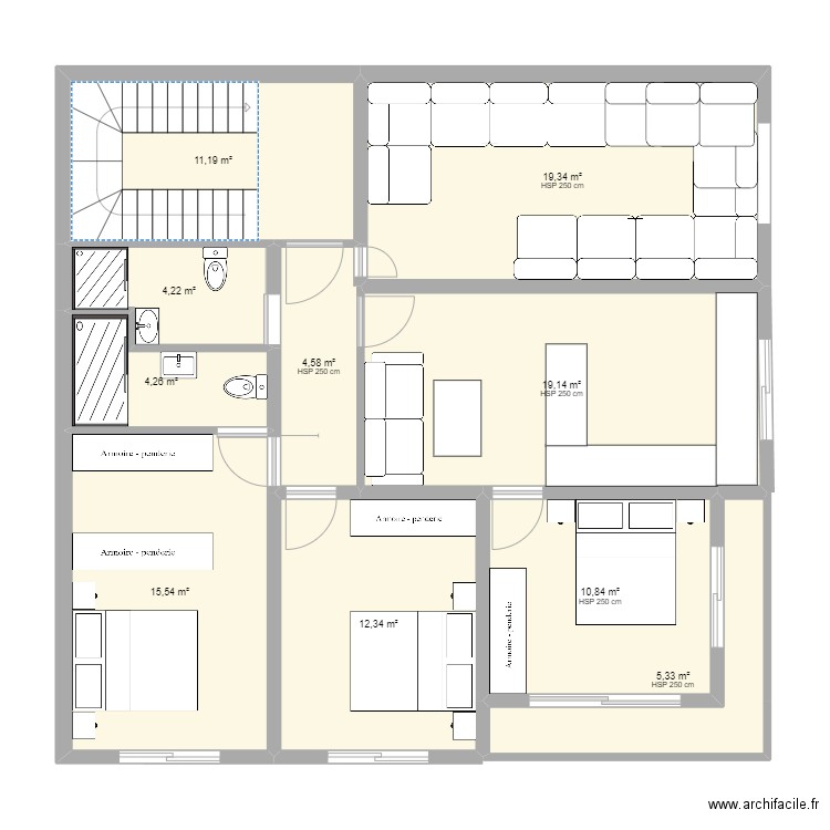 TIGUMI1234567. Plan de 10 pièces et 107 m2