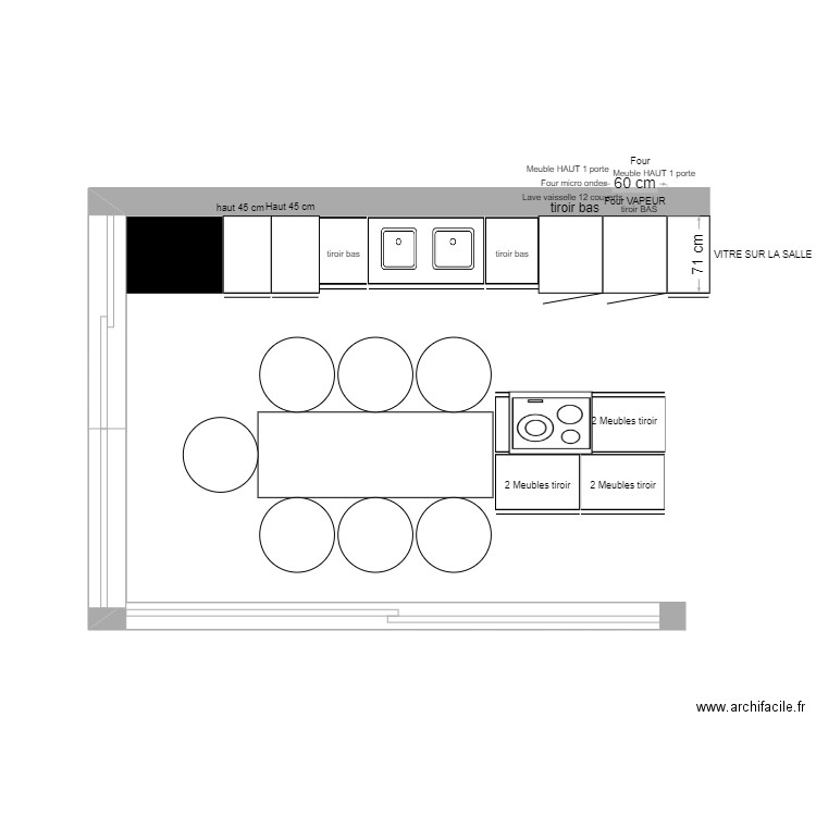 PLAN CUISINE V1 LE 26 JUILLET 2024. Plan de 0 pièce et 0 m2