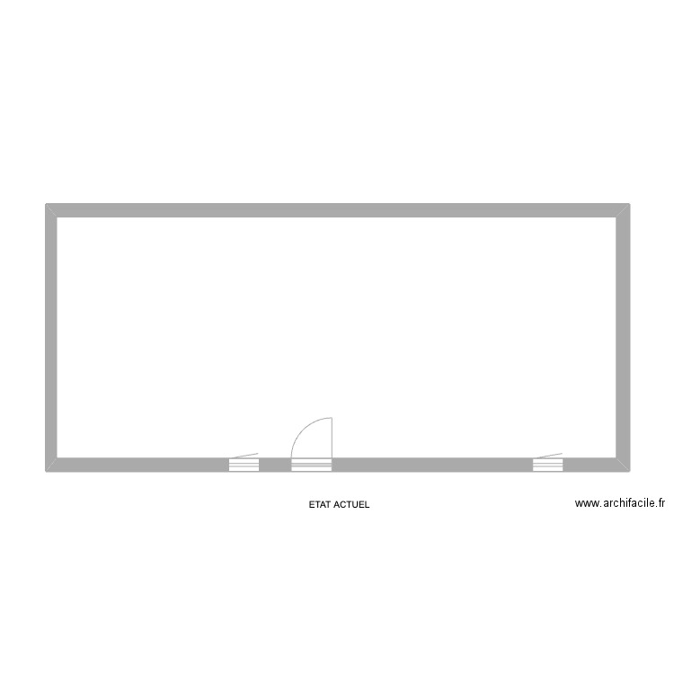 Facade Actuelle. Plan de 1 pièce et 52 m2