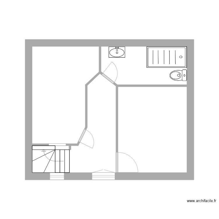 Karen & Eric Etage. Plan de 3 pièces et 23 m2