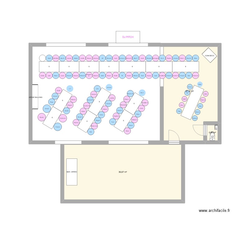 Nouveau plan 30 ans2. Plan de 3 pièces et 65 m2