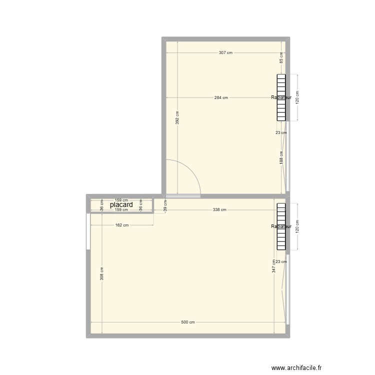 bat. Plan de 3 pièces et 29 m2