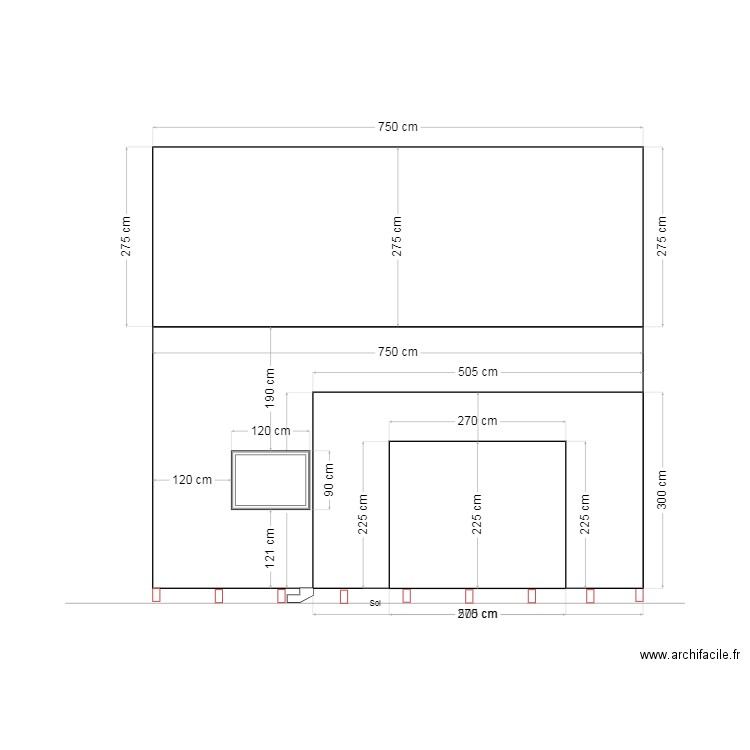 Vue coupe façade avant WWM02.25 14.01.25. Plan de 0 pièce et 0 m2