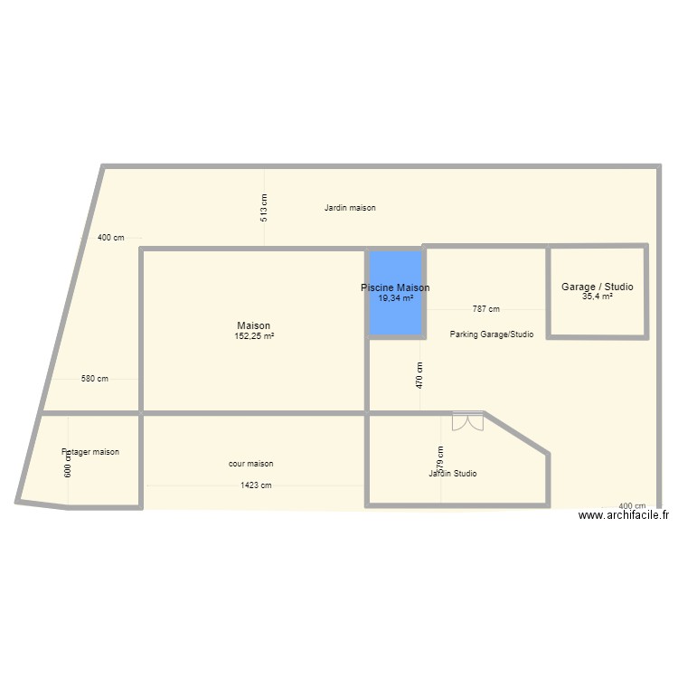 MOGNARD 2. Plan de 3 pièces et 207 m2