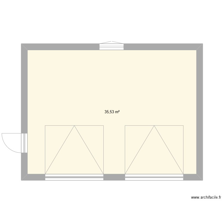 garage 2024. Plan de 1 pièce et 36 m2