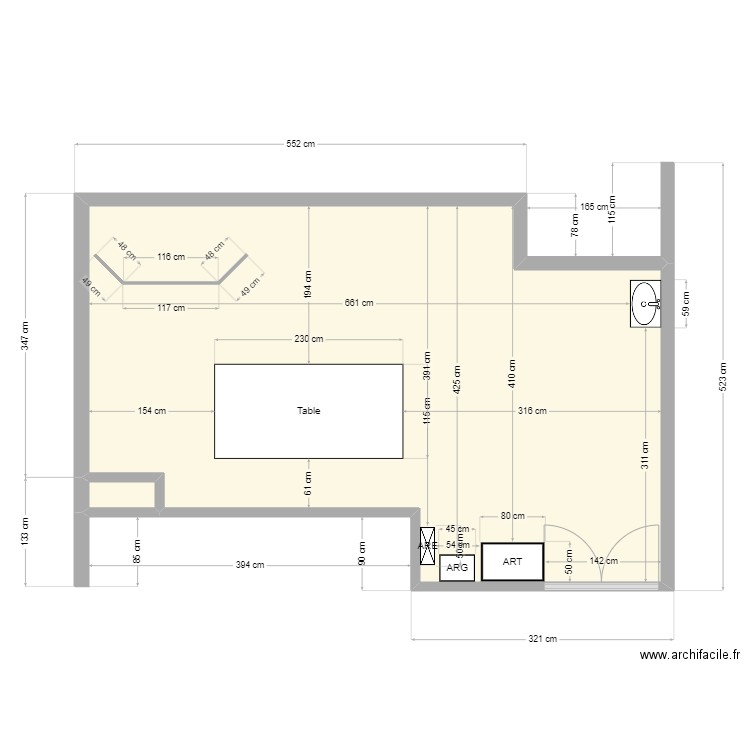 ch marin. Plan de 2 pièces et 27 m2