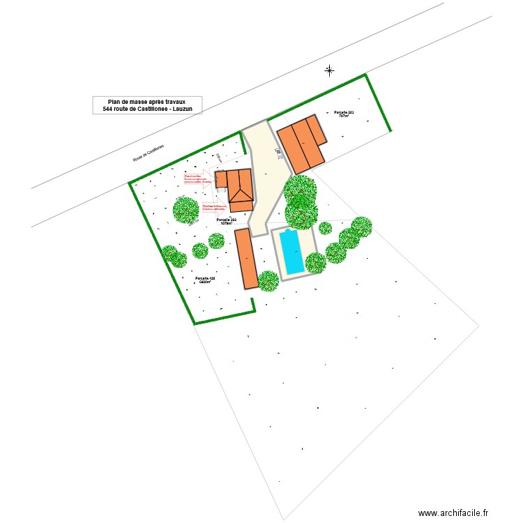 Plan de masse Webb. Plan de 5 pièces et 1037 m2