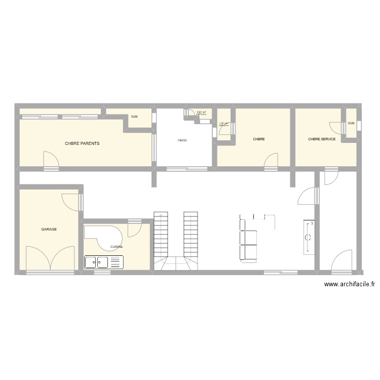 F3DIOBASSE. Plan de 11 pièces et 89 m2