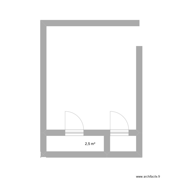 Cuisine . Plan de 1 pièce et 3 m2