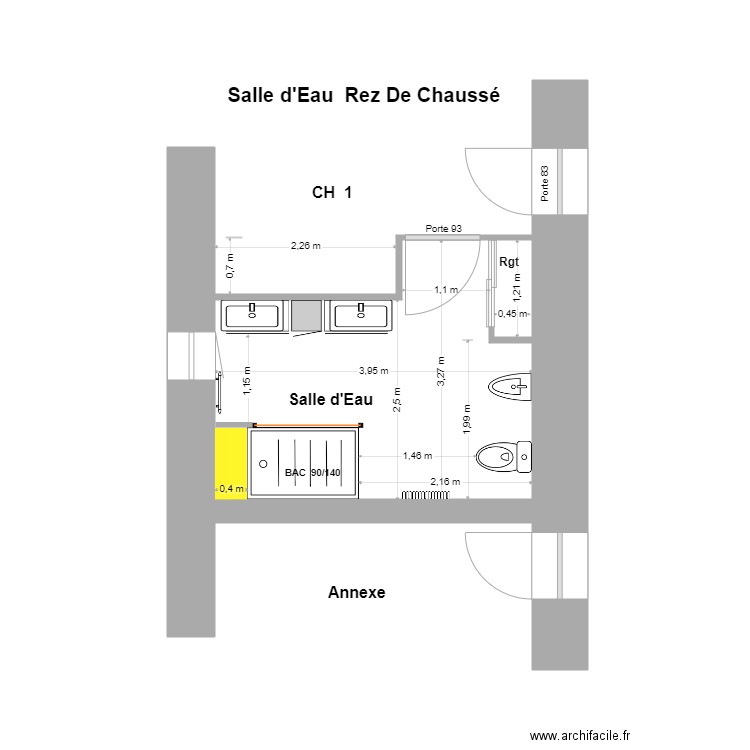 Salle d'eau R de Ch... Plan de 0 pièce et 0 m2