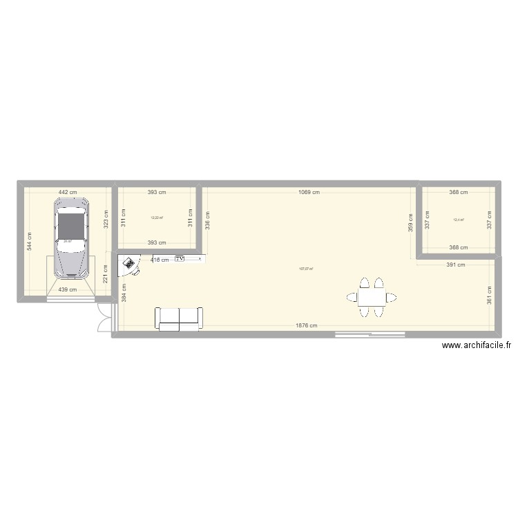 Villa de Thisma. Plan de 4 pièces et 156 m2