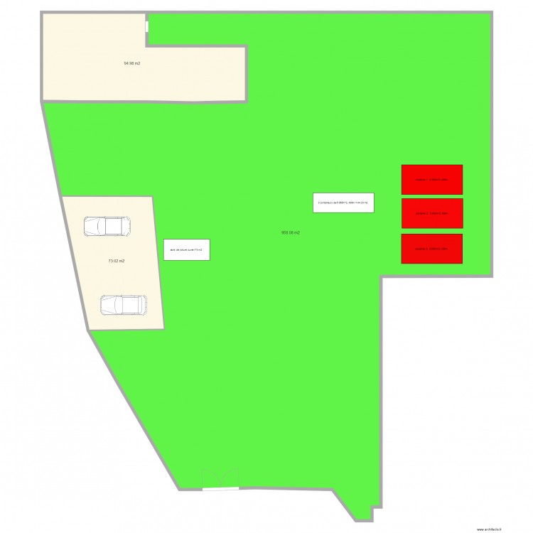 EXT GARE 2. Plan de 3 pièces et 1126 m2