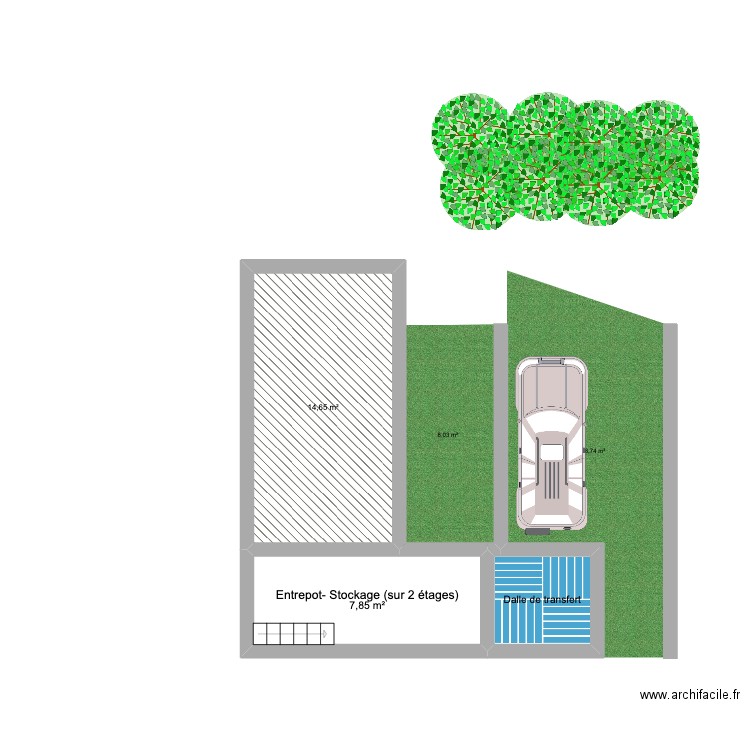 rataghju. Plan de 3 pièces et 26 m2