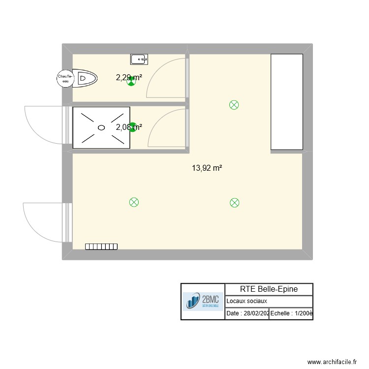 RTE Belle-Epine. Plan de 3 pièces et 18 m2