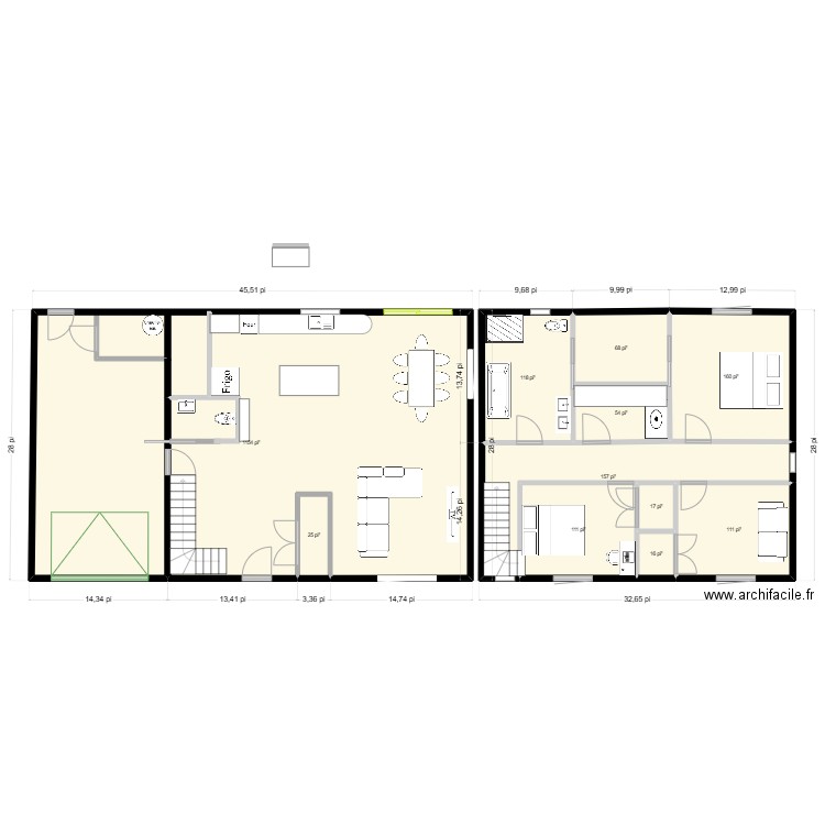 steph. Plan de 11 pièces et 185 m2