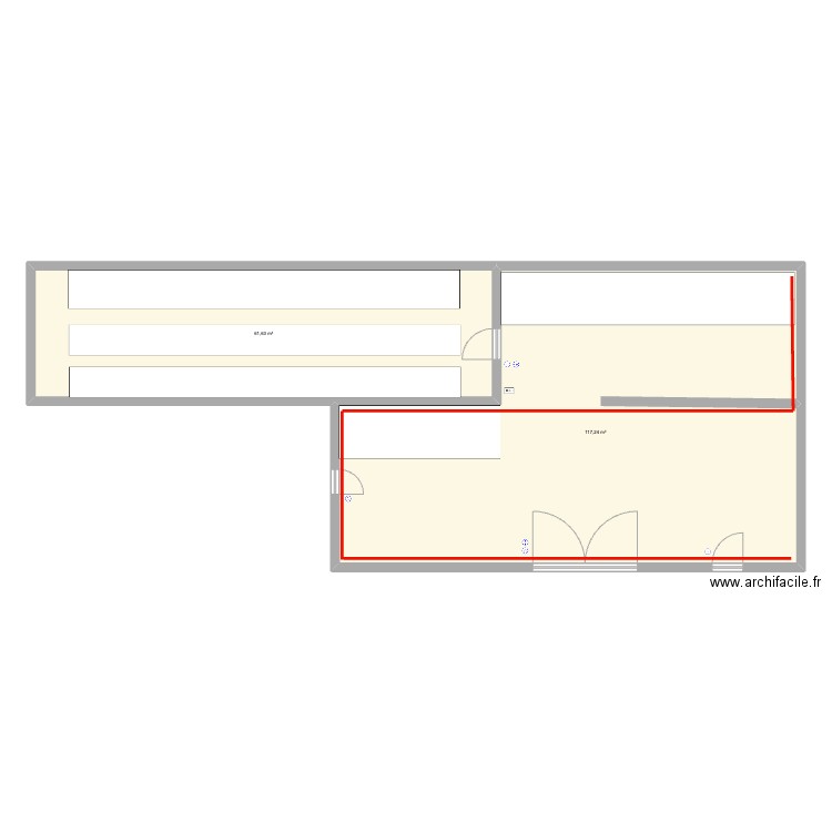 roy . Plan de 2 pièces et 179 m2