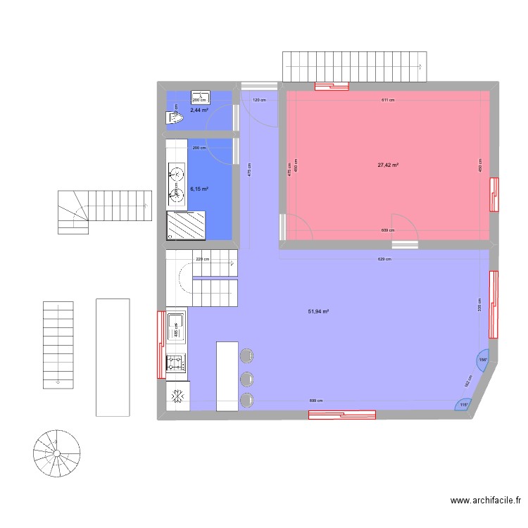 LE PORT 03. Plan de 4 pièces et 88 m2